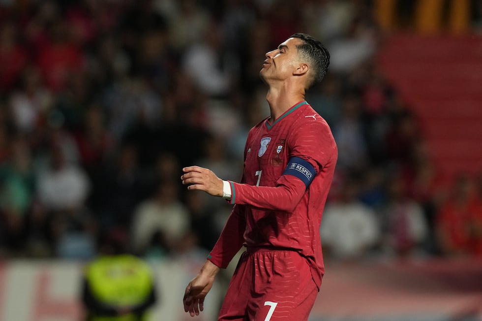 El atacante portugués Cristiano Ronaldo durante el partido amistoso contra Nigeria, el...