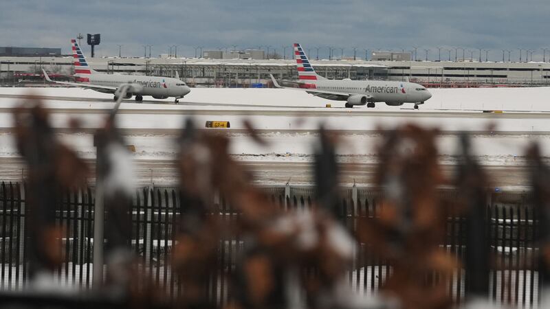 Aviones de American Airlines en el Aeropuerto Internacional O'Hare, el domingo 30 de noviembre...